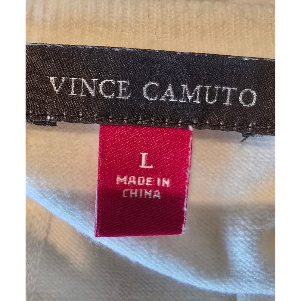 Vince Camuto Ivory‎ White Puff Short Sleeve Keyhole Back Knit Sweater Top Large - Picture 5 of 5